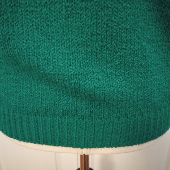 Vintage Kelly Green Cable Knit Sweater Vest sz L Petite - Picture 8 of 11